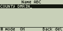 Text entry: a channel name on the keypad