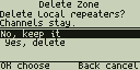 Deleting a zone asks first