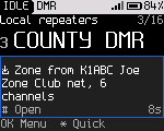 A zone offered by another radio