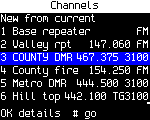 Every channel by number, high-contrast theme