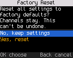 Factory reset
