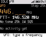 VFO, typing a frequency
