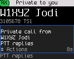Receiving a private call