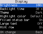 Display settings