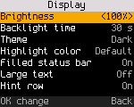 Changing a setting
