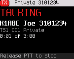 Transmitting a private call