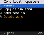 Zone options