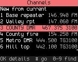 Every channel by number, red highlight