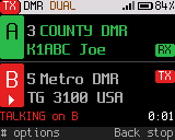 Dual watch: talking on B while a call arrives on A
