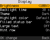 Changing a setting