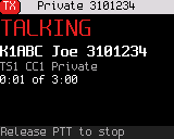Transmitting a private call