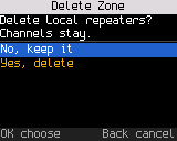 Deleting a zone asks first