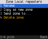 Zone options