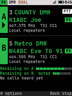 Two receivers: a call on each