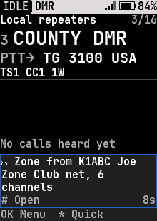 A zone offered by another radio