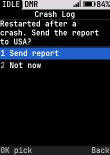 Send crash report?