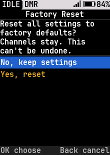 Factory reset