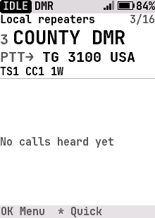 Home, DMR channel, light theme