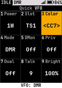 VFO color code