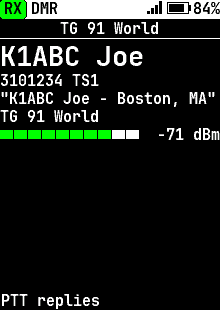 Receiving a group call, high-contrast theme