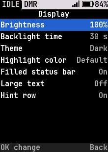 Display settings