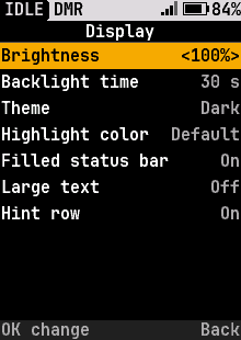 Changing a setting