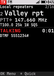 Sending touch tones (DTMF) on FM