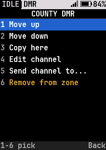 A channel's actions in a zone